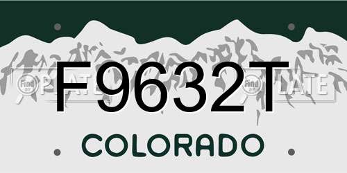 F9632T Colorado License Plate