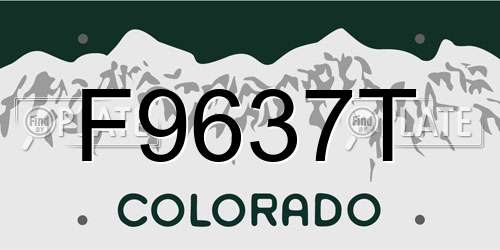 F9637T Colorado License Plate