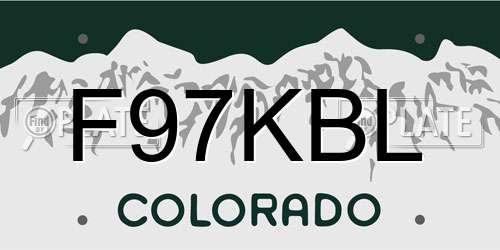 F97KBL Colorado License Plate