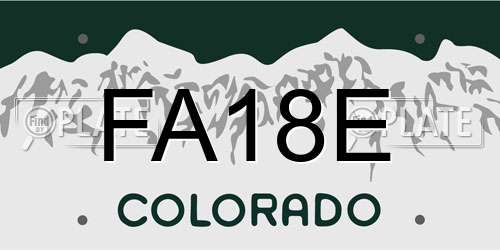 FA18E Colorado License Plate