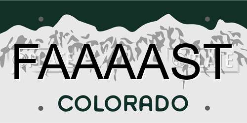 FAAAAST Colorado License Plate