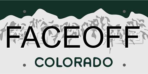 FACEOFF Colorado License Plate
