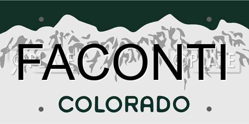 FACONTI Colorado License Plate