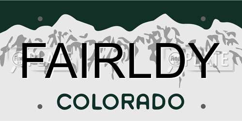 FAIRLDY Colorado License Plate