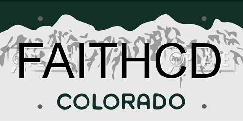 FAITHCD Colorado License Plate