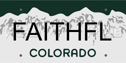 FAITHFL Colorado License Plate