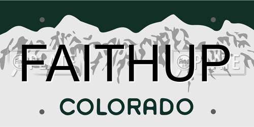 FAITHUP Colorado License Plate