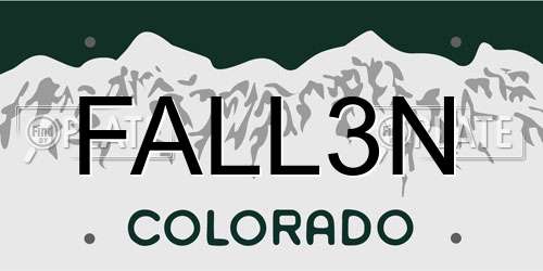 FALL3N Colorado License Plate