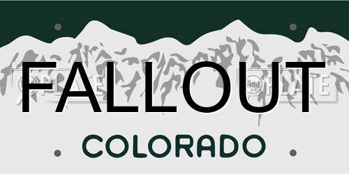 FALLOUT Colorado License Plate