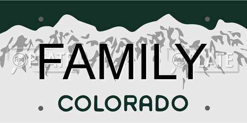 FAMILY Colorado License Plate
