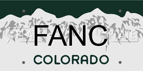FANC Colorado License Plate