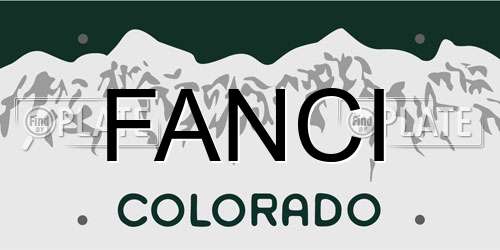 FANCI Colorado License Plate