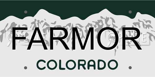 FARMOR Colorado License Plate