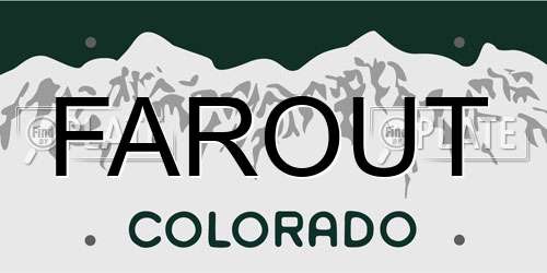 FAROUT Colorado License Plate