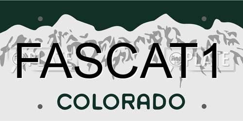 FASCAT1 Colorado License Plate