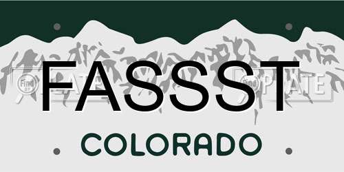 FASSST Colorado License Plate