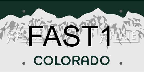 FAST1 Colorado License Plate