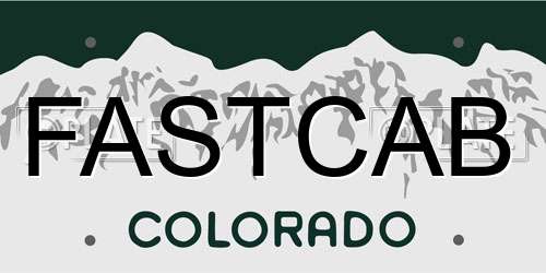 FASTCAB Colorado License Plate
