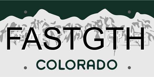 FASTGTH Colorado License Plate