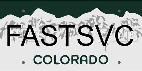 FASTSVC Colorado License Plate