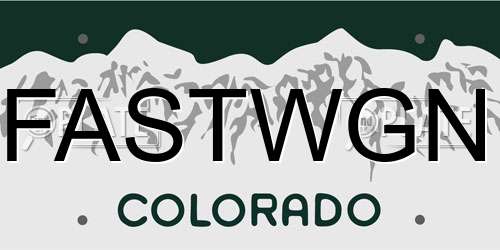 FASTWGN Colorado License Plate
