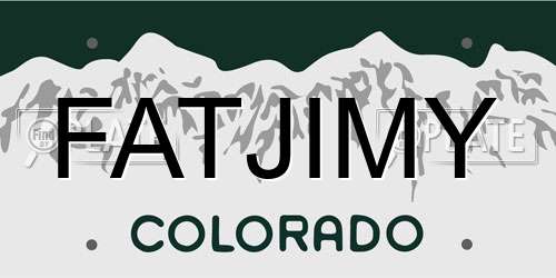 FATJIMY Colorado License Plate
