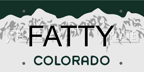 FATTY Colorado License Plate