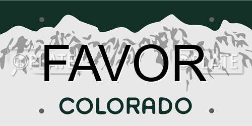 FAVOR Colorado License Plate