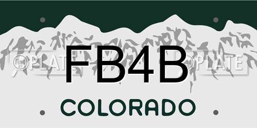 FB4B Colorado License Plate