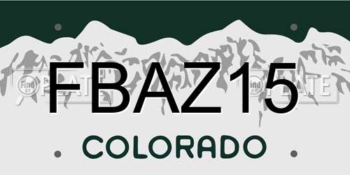 FBAZ15 license plate in CO state