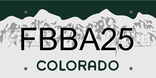 FBBA25 Colorado License Plate