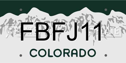 FBFJ11 Colorado License Plate