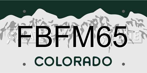 FBFM65 Colorado License Plate