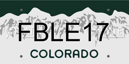 FBLE17 Colorado License Plate
