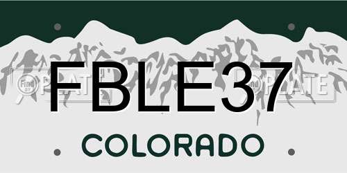 FBLE37 Colorado License Plate