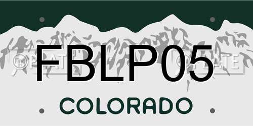 FBLP05 Colorado License Plate