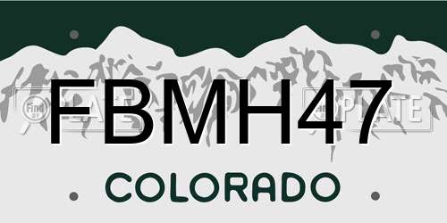 FBMH47 Colorado License Plate