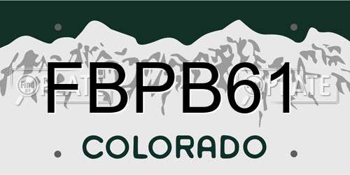 FBPB61 Colorado License Plate