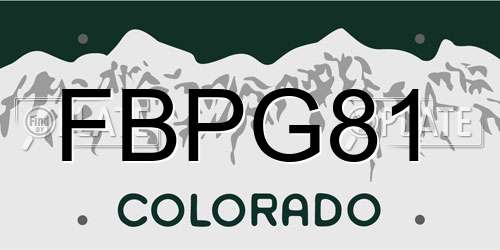 FBPG81 Colorado License Plate
