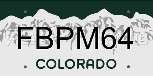 FBPM64 Colorado License Plate