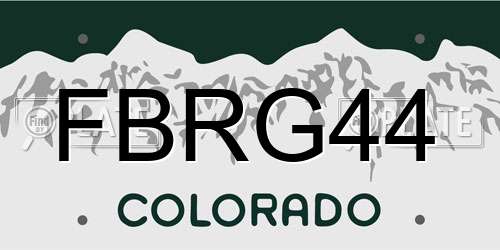 FBRG44 Colorado License Plate
