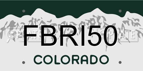 FBRI50 Colorado License Plate