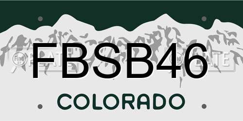 FBSB46 Colorado License Plate