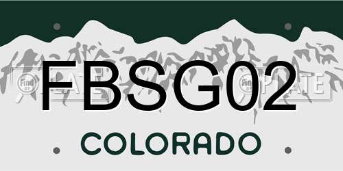 FBSG02 Colorado License Plate