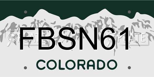 FBSN61 Colorado License Plate