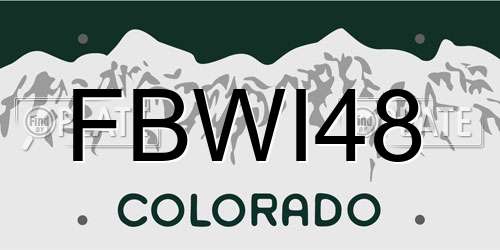 FBWI48 Colorado License Plate