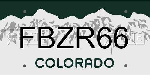FBZR66 Colorado License Plate