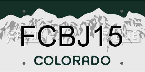 FCBJ15 Colorado License Plate