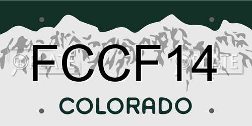FCCF14 Colorado License Plate