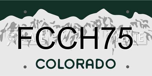 FCCH75 Colorado License Plate